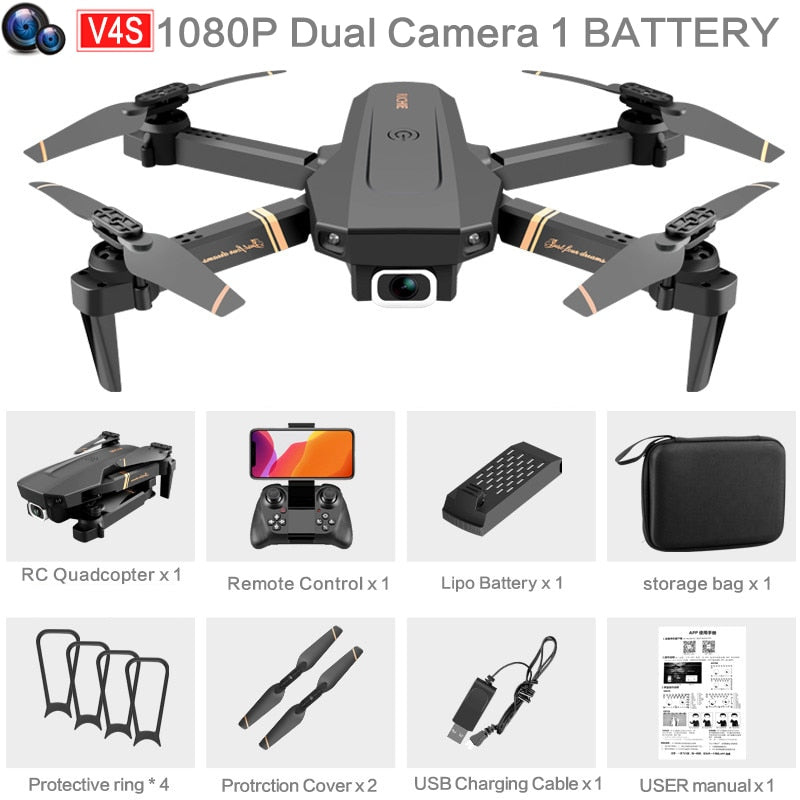 4k HD Wide Angle Camera 1080P WiFi fpv Drone Dual Camera Quadcopter