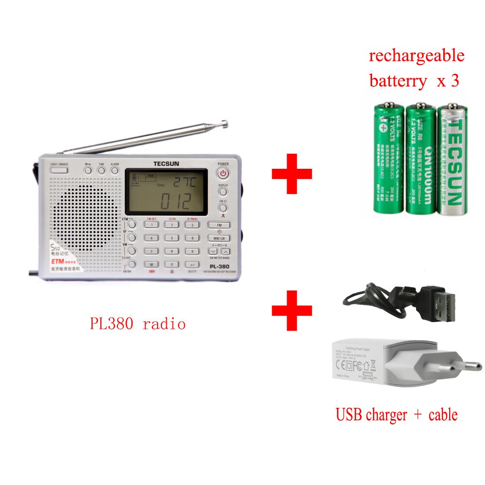 Tecsun PL-380 Full Band Radio Digital Demodulation Stereo PLL Portable Radio