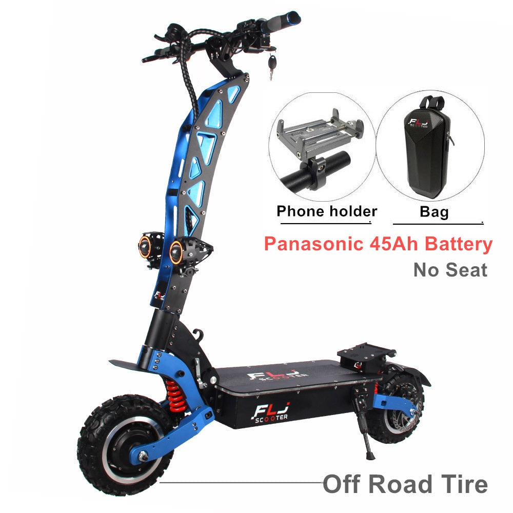 FLJ 7000W E Scooter with Dual engines 72V Electric scooter Road tire led pedal best Top Speed