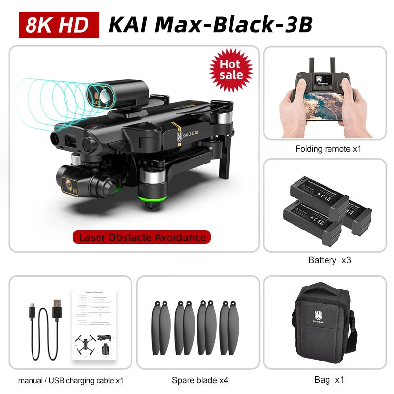 HKNA KAI ONE PRO MAX GPS Drone 4K Profesional 8K HD Dual Camera Dron