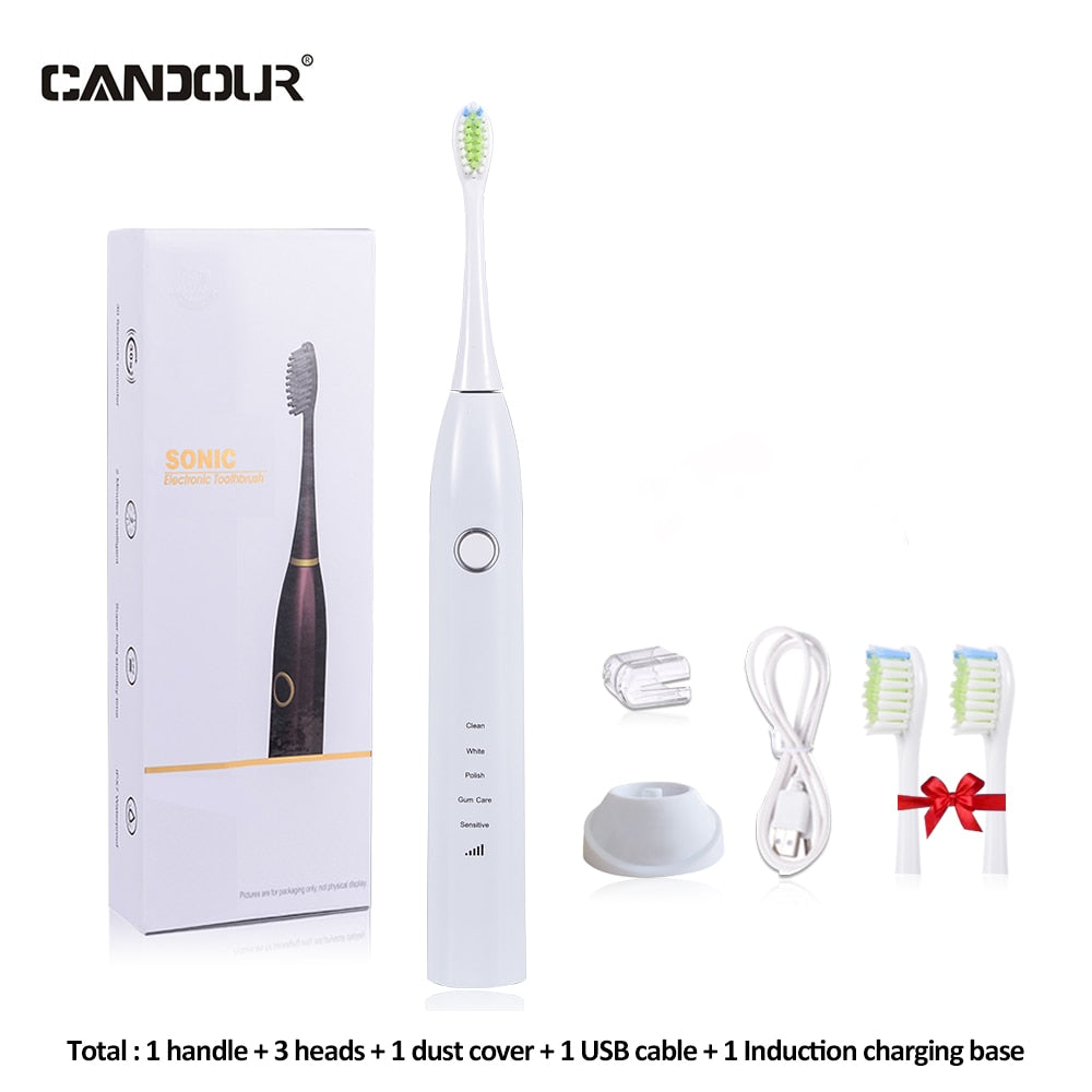 CANDOUR CD-5168 Sonic Electric Toothbrush Rechargeable Toothbrush IPX8 Waterproof 15 Mode