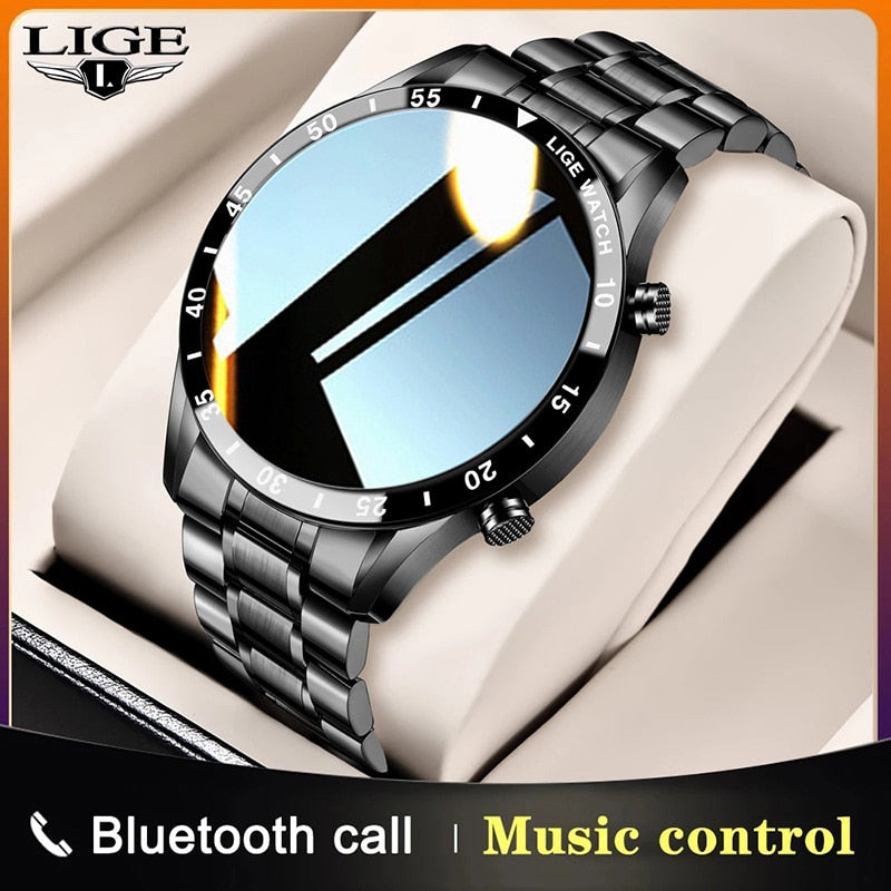 LIGE 2021 New Smart Watch Men Full Touch Screen Sports Fitness Watch Waterproof