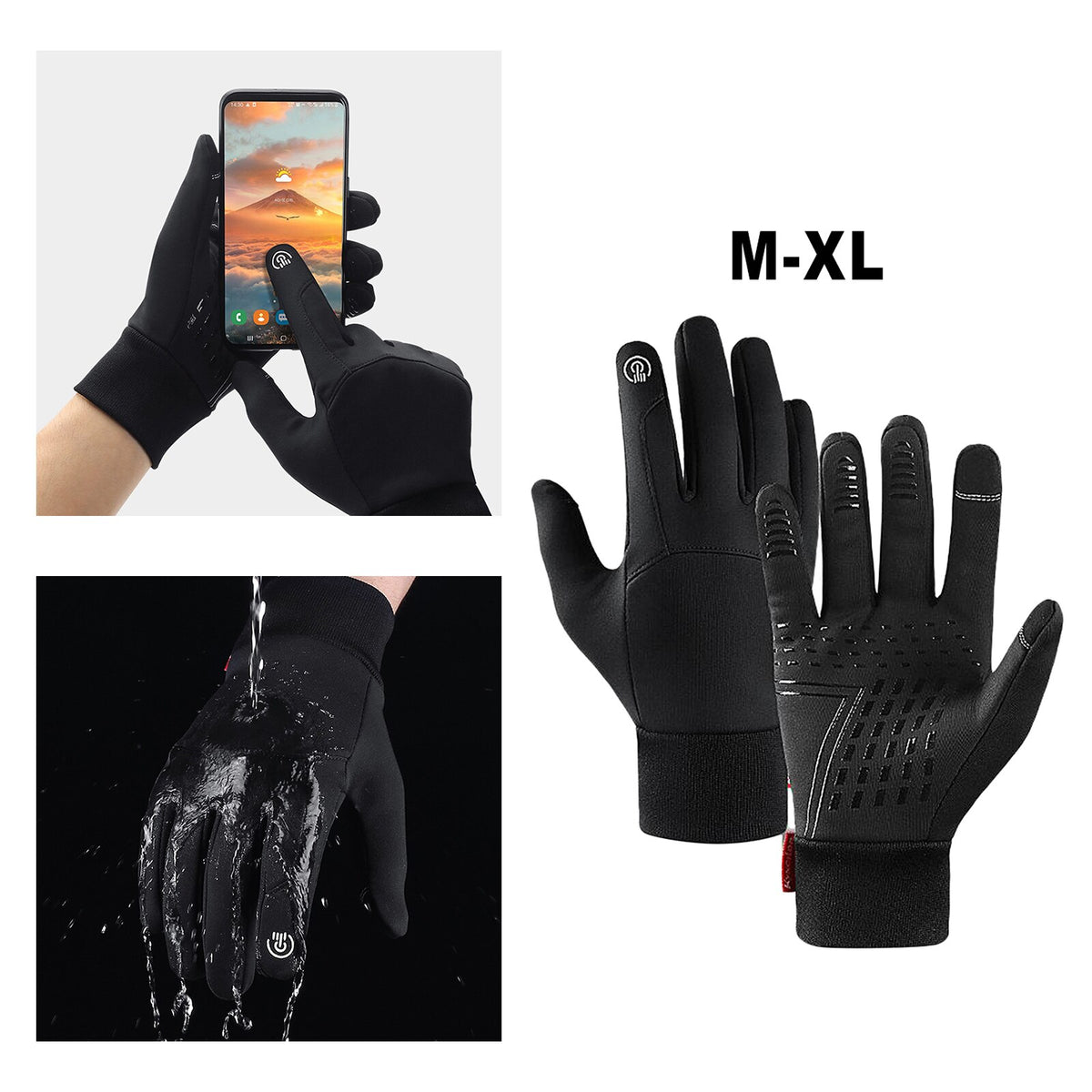 Waterproof Winter Warm Gloves Cycling Glove Anti-slip Thermal Fleece Touch Screen