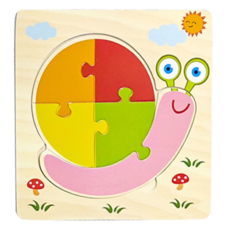 Wooden Toys 3D Puzzle Jigsaw Board Montessori Toys for Children Kids Baby Early Educational