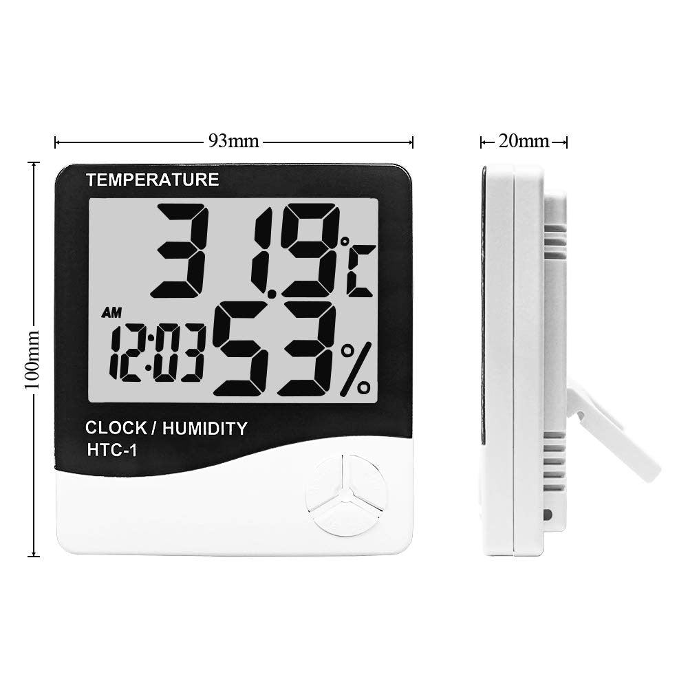 Oauee LCD Electronic Digital Temperature Humidity Meter Indoor Outdoor Thermometer