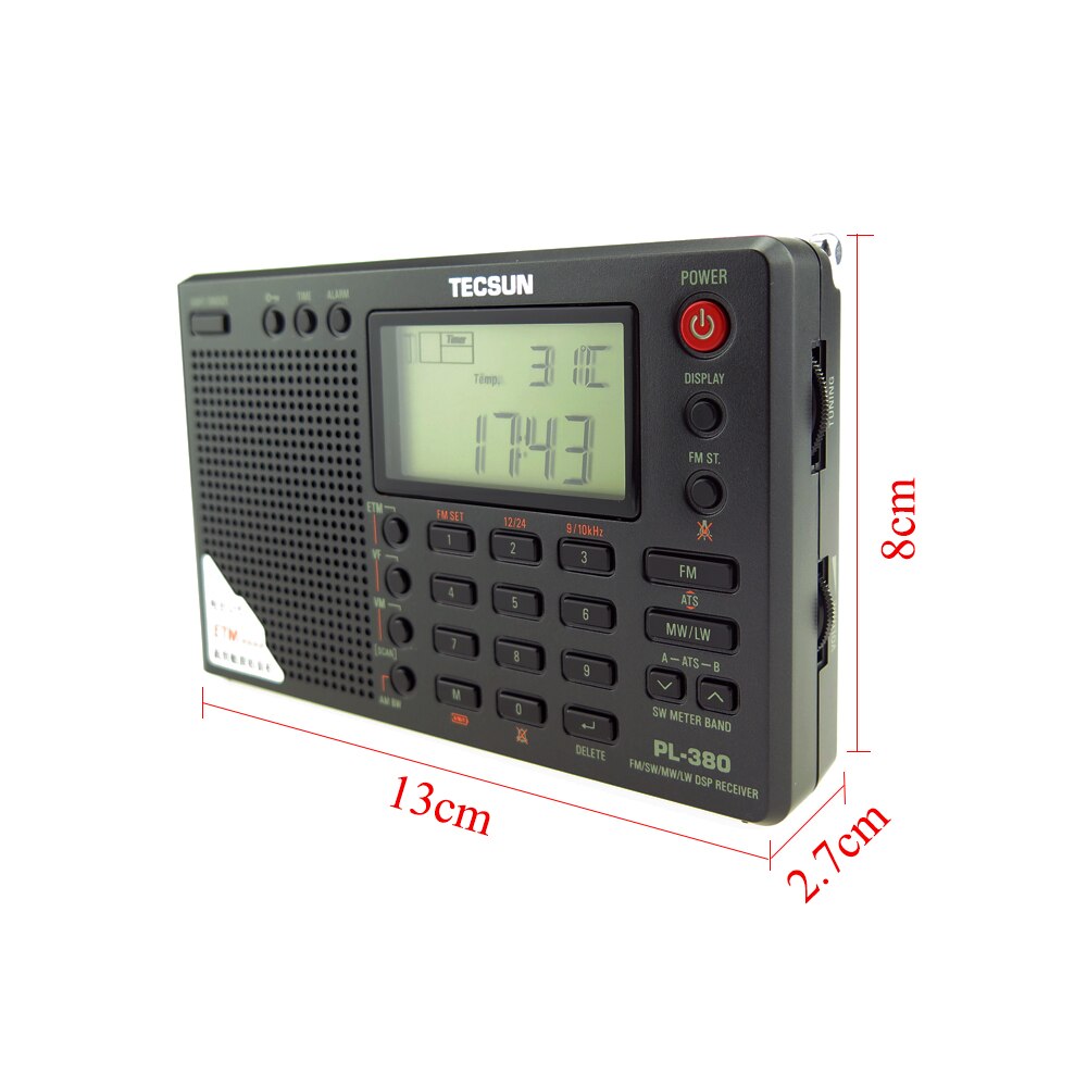 Tecsun PL-380 Full Band Radio Digital Demodulation Stereo PLL Portable Radio