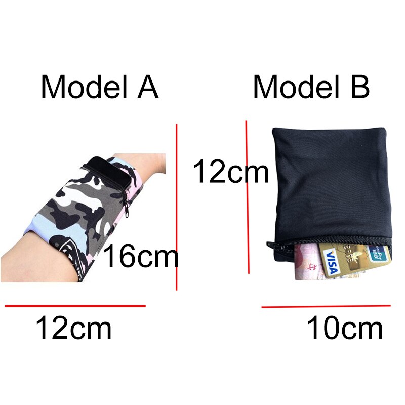 Mini Wristband Sport Bag Gym Wrist Pouch Cycling Badminton Tennis Sweatband Zipper