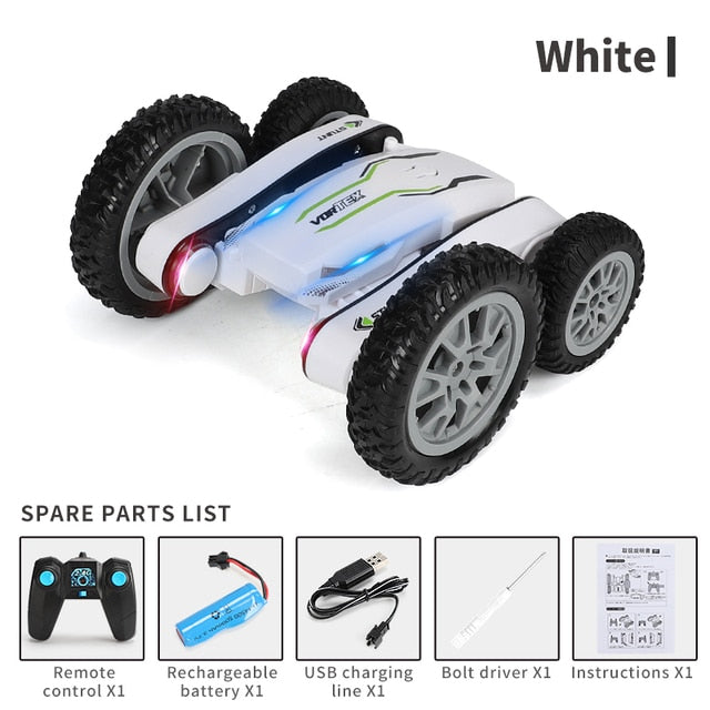 Roclub 4WD RC Car 2.4G Radio Remote Control Car 1:24 Double Side RC Stunt Cars 360°