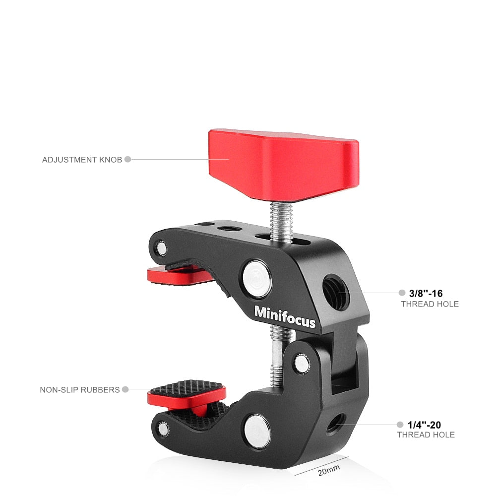 11inch Adjustable Articulating Super Clamp for Camera Cage Rig LED Video Light Monitor Tripod Gimbal