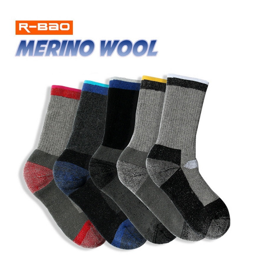 2 Pairs Merino Wool Thermal Socks For Men Women Winter Keep Warm Ski Hiking Socks Sports