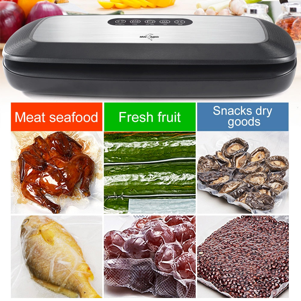 Best Electric Vacuum Sealer Machine 220V 110V With 10pcs Food Saver Bags Household Automatic Food Vacuum