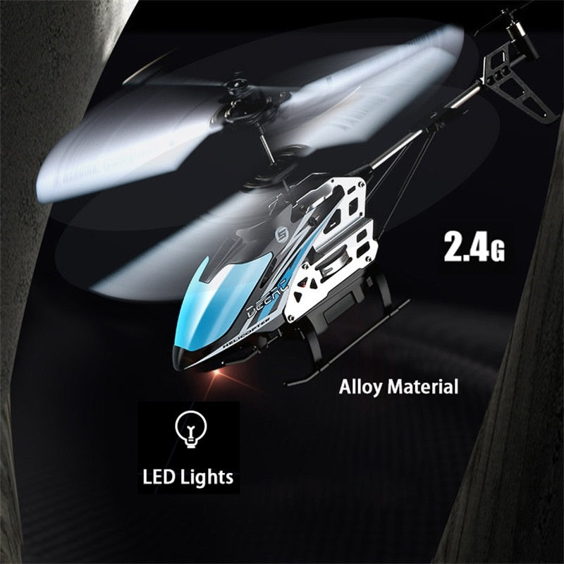 DEERC RC Helicopter 2.4G Aircraft 3.5CH 4.5CH RC Plane With Led Light Anti-collision Durable Alloy Toys