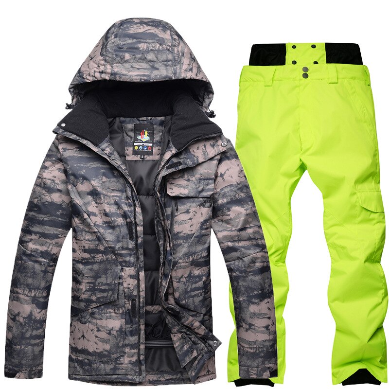 New Mens Camouflage Ski Suit Waterproof Breathable Snowboard Jacket Winter Snow