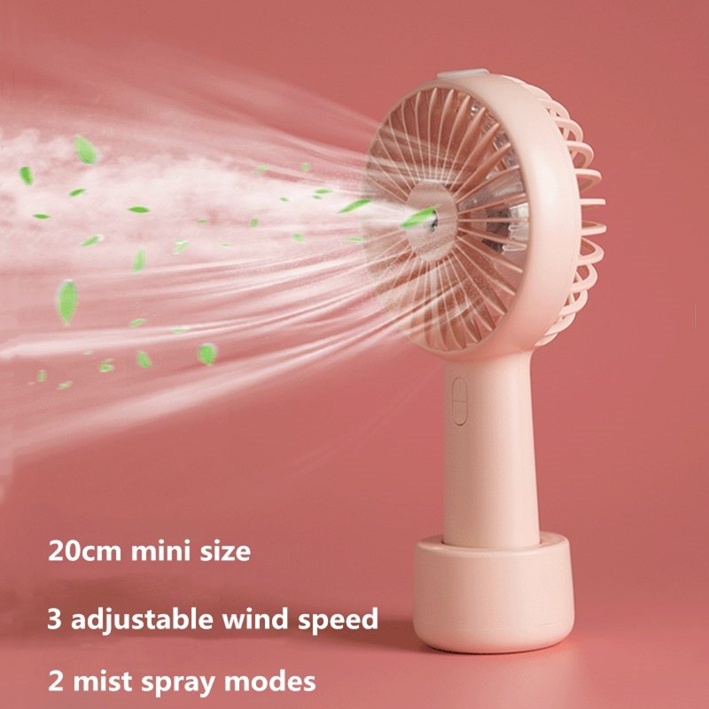 Battery Portable Water Spray Mist Fan Electric USB Rechargeable Handheld Mini Fan Cooling Air