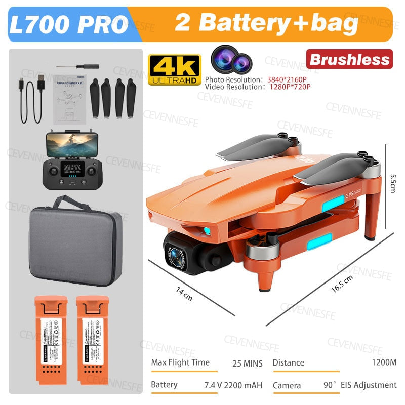 NEW L700 PRO GPS FPV 1.2Km Drone 4K Professional Dual HD Camera Aerial Photography Brushless