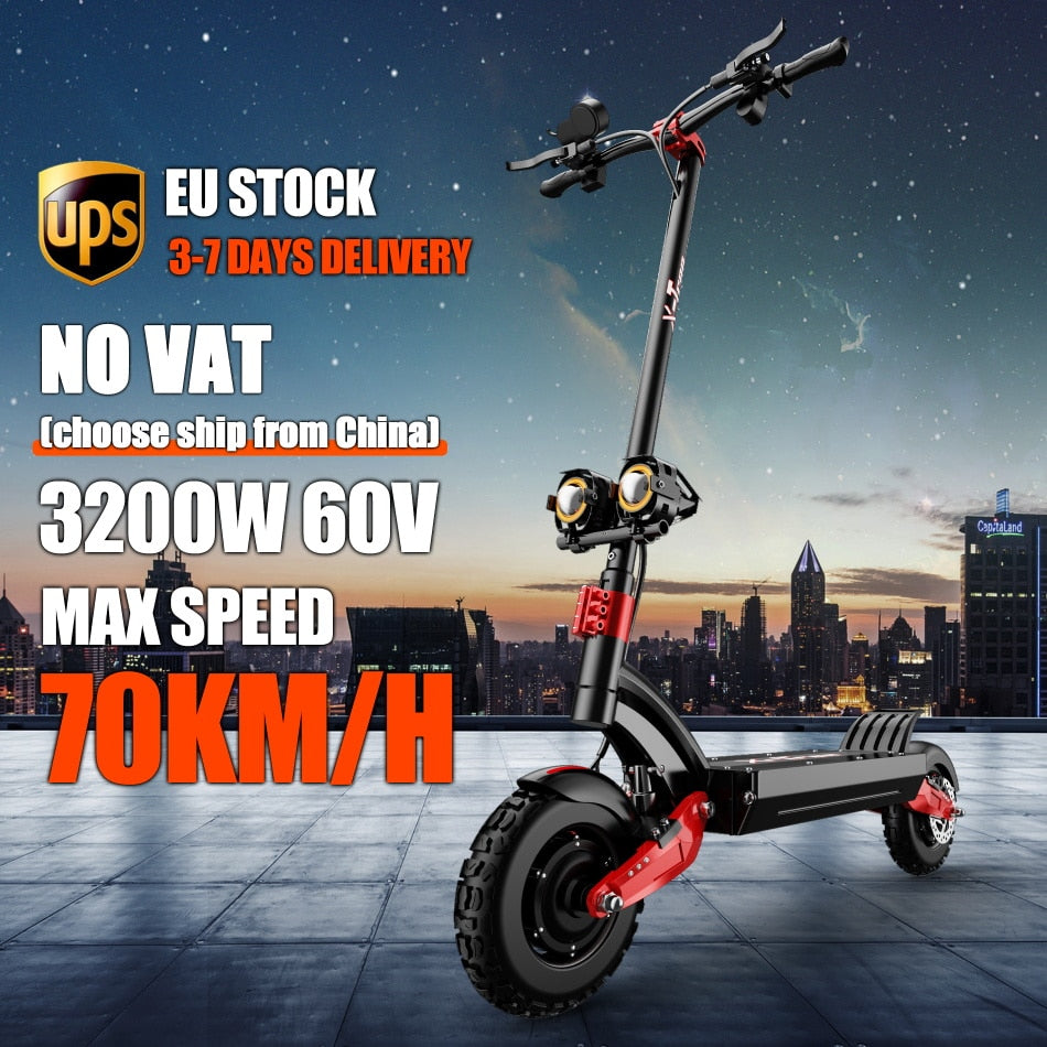 X-Tron X10Pro 3200W 60V Electric Scooter Adult Dual Motor E Scooter Folding Kick Scooter