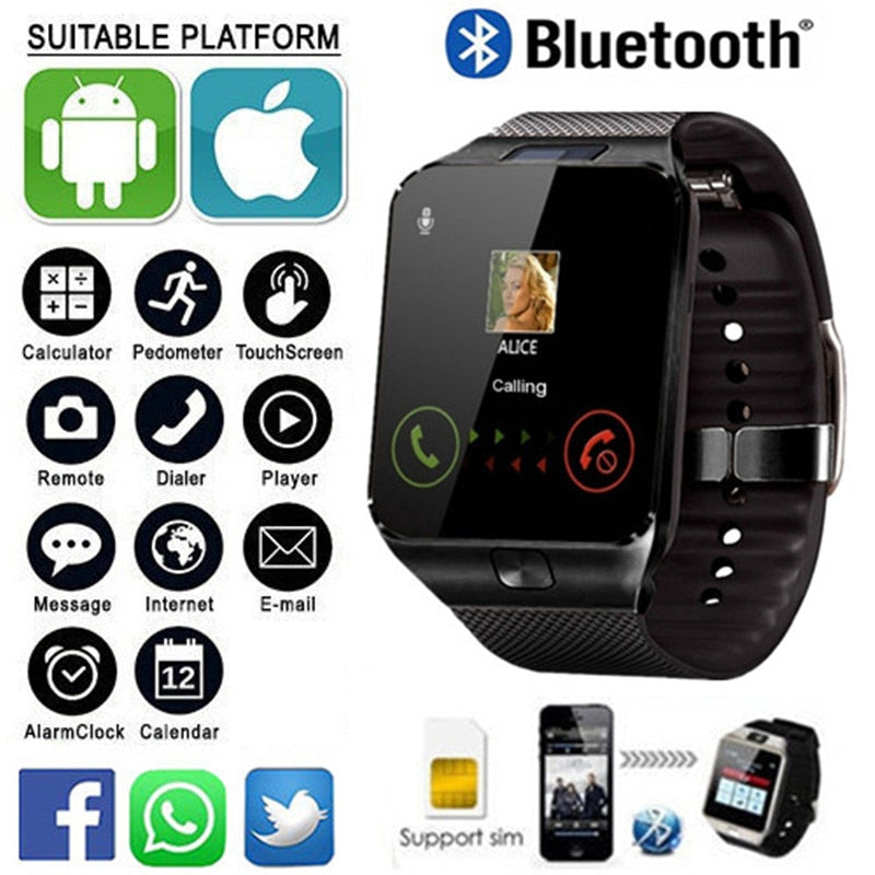 DZ09 Professional Smart Watch 2G SIM TF Camera Waterproof Wrist Watch GSM Phone