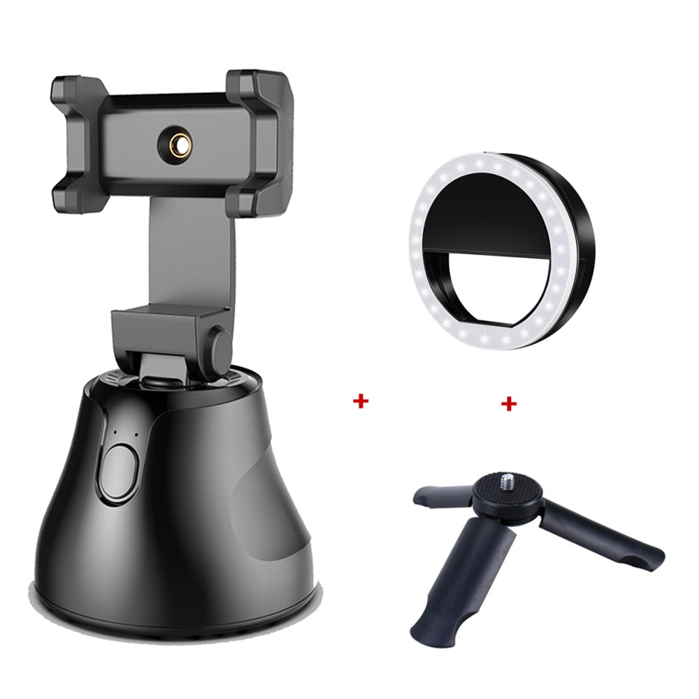 Smart Portable Selfie Stick,360°Rotation Auto Face Object Tracking Camera Tripod Holder