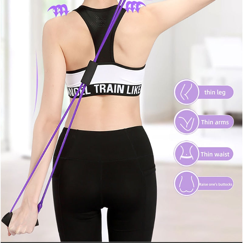 Fitness Rope Resistance Bands 8 Word Rubber Bands for Fitness Elastic Band Fitness