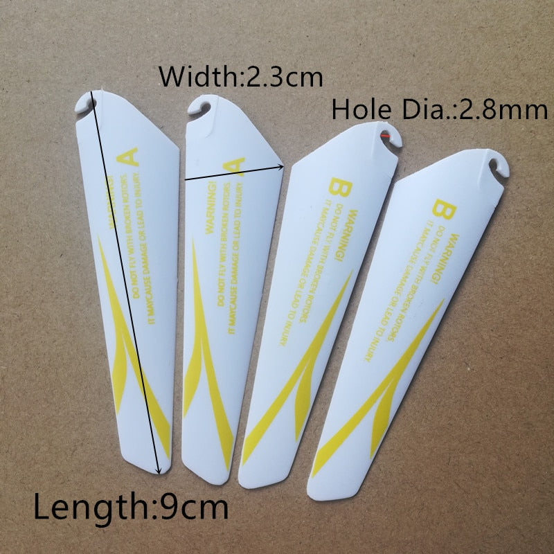 4pcs AB 9CM spare blades Fans Props for r/c mini rc Drone Copter Toys Spare Parts