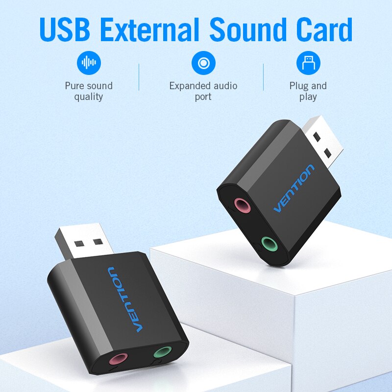 Vention USB Sound Card USB Audio Interface External 3.5mm Microphone Audio Adapter