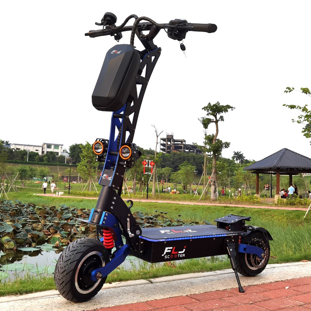 FLJ 7000W E Scooter with Dual engines 72V Electric scooter Road tire led pedal best Top Speed