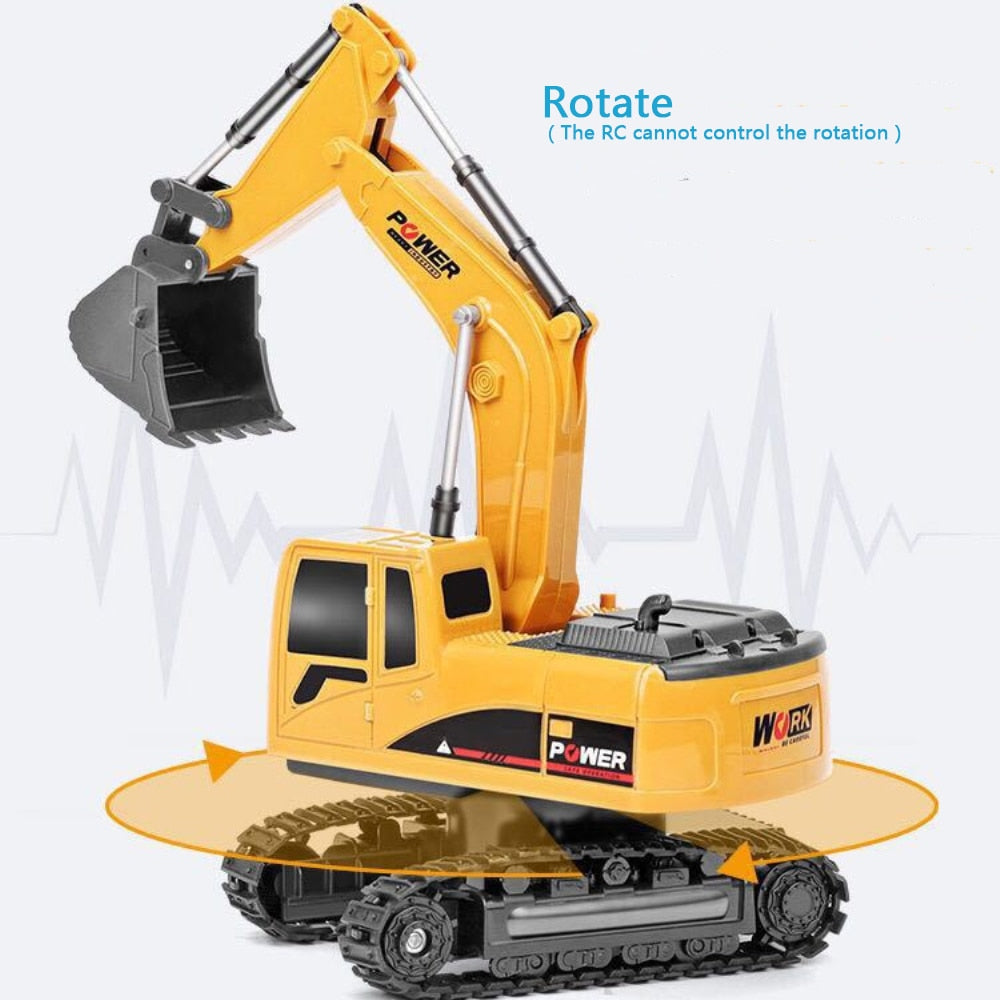 2.4Ghz 6 Channel 1:24 RC Excavator toy RC Engineering Car Alloy and plastic Excavator RTR