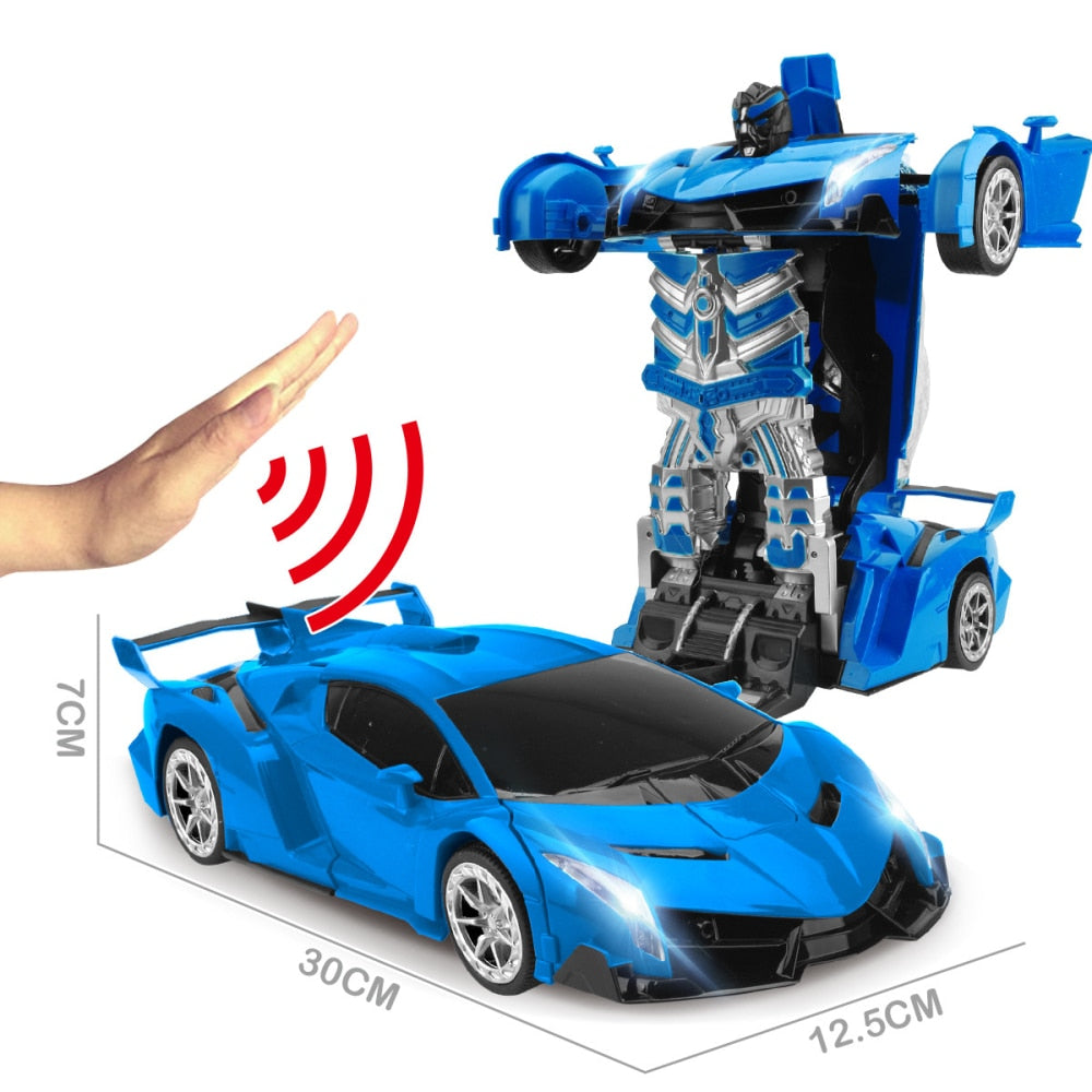 Transformation Robot Car 1:14 Deformation RC Car Toy led Light Electric Robot Models fightint Toys Gifts