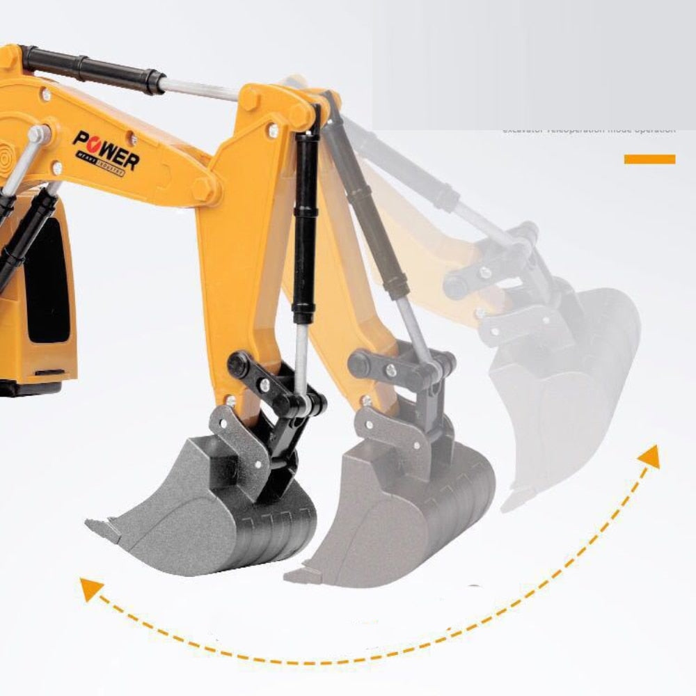 2.4Ghz 6 Channel 1:24 RC Excavator toy RC Engineering Car Alloy and plastic Excavator RTR