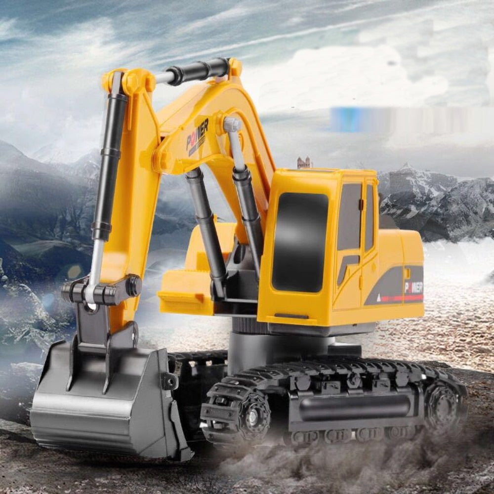 2.4Ghz 6 Channel 1:24 RC Excavator toy RC Engineering Car Alloy and plastic Excavator RTR