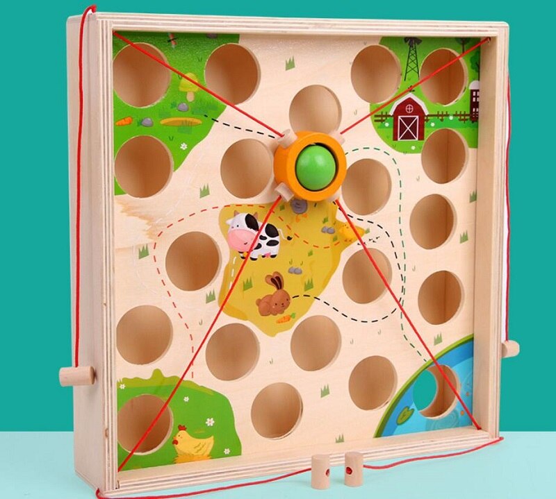 Creative pull ball table game children wooden maze kindergarten intellectual strength