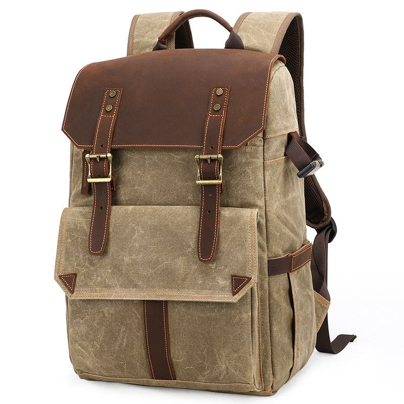 Retro Batik Waterproof Canvas Large Capacity Camera Video Backpack Travel Casual