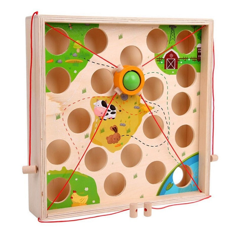 Creative pull ball table game children wooden maze kindergarten intellectual strength