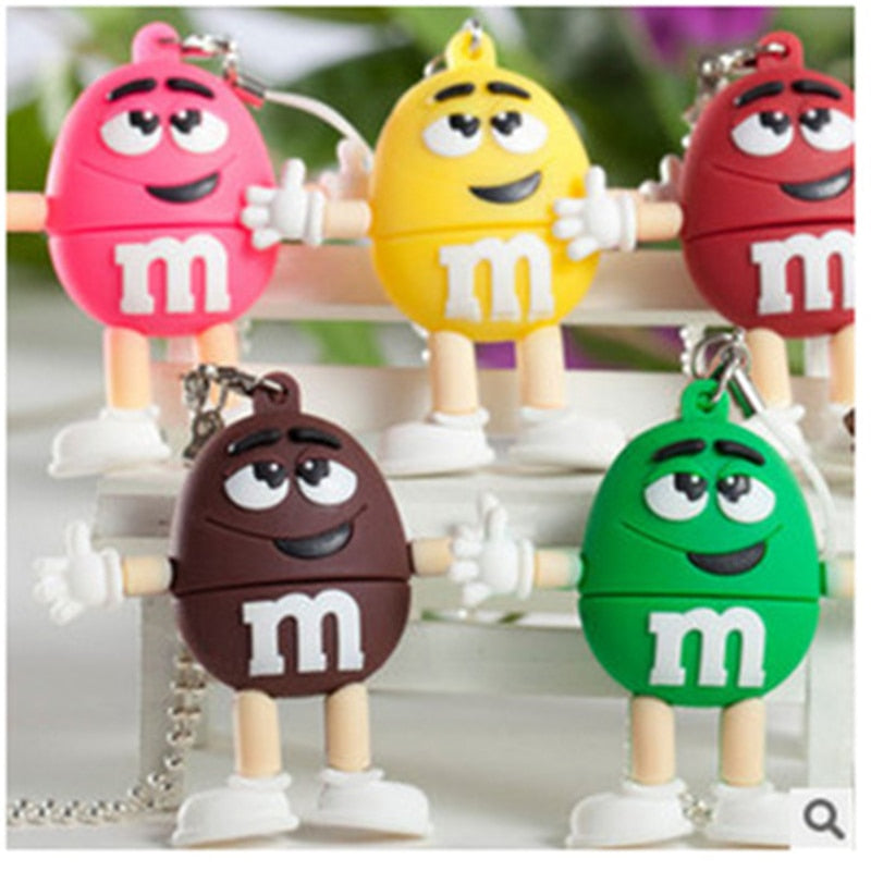 Usb Flash Drive Cartoon Chocolate M&M Flash Memory Card Pen Drive 32GB Usb Stick