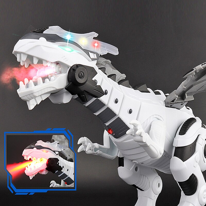 Large Spray Mechanical Dinosaurs With Wing Cartoon Electronic Walking Animal Model