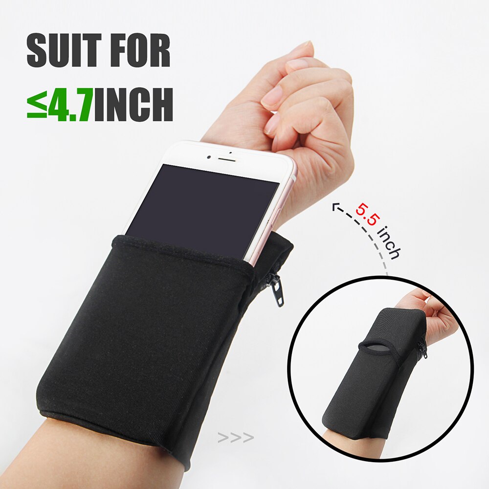 Mini Wristband Sport Bag Gym Wrist Pouch Cycling Badminton Tennis Sweatband Zipper