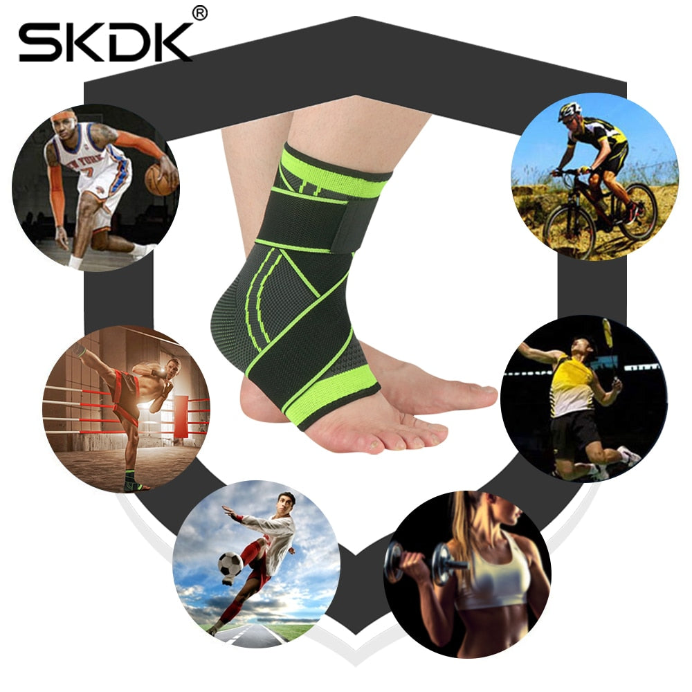 SKDK 1PC 3D Pressurized Bandage Ankle Support Wrist Foot Strap Sleeves Belt Elastic