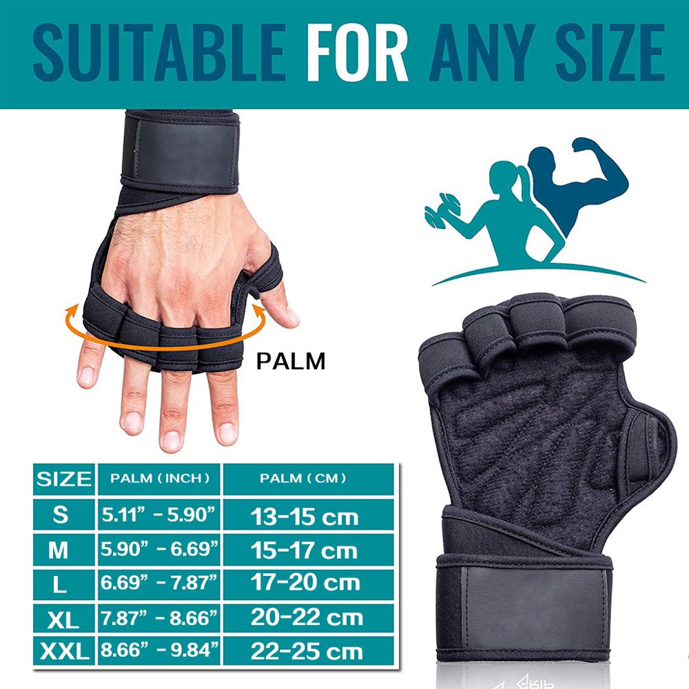 WorthWhile Half Finger Gym Fitness Gloves Hand Palm Protector with Wrist Wrap Support