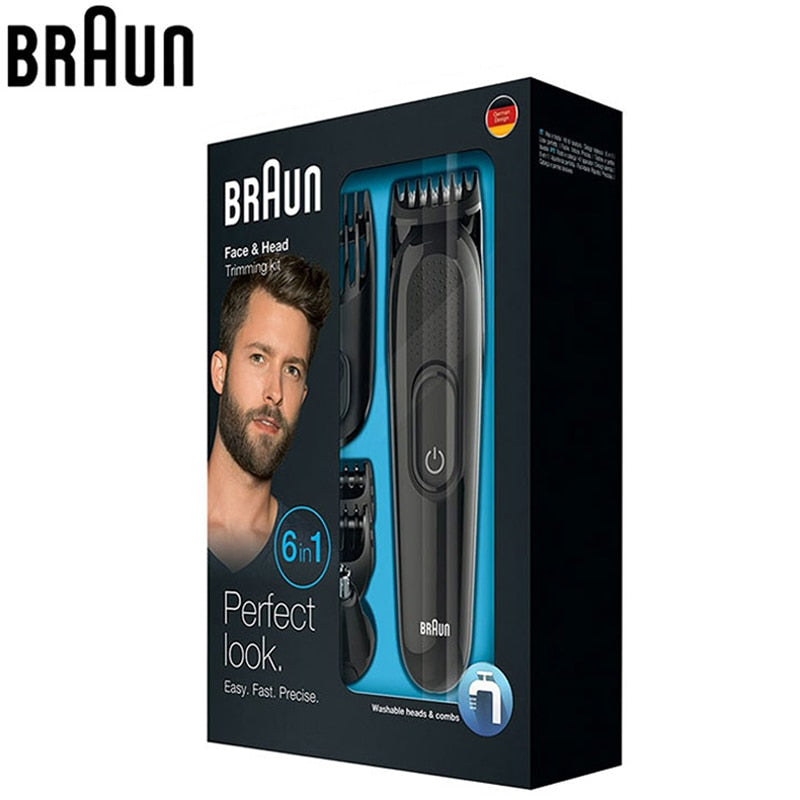 Braun Men's Beard Hair Trimmer MGK3020 6 in 1 Multi Grooming Kit Electric Shaver Hair Ear Nose