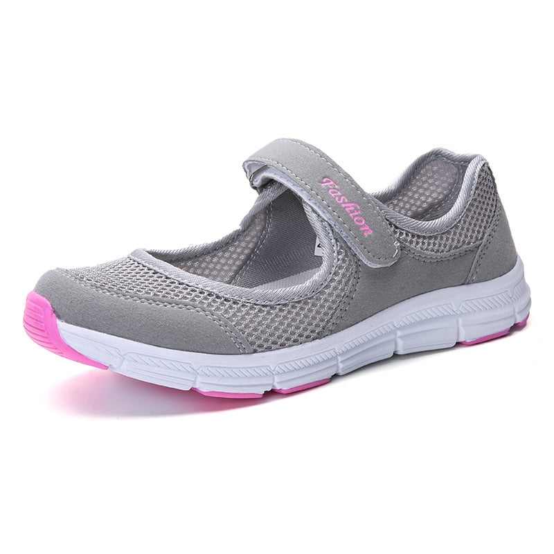 Summer Breathable Women Sneakers Healthy Walking Mary Jane Shoes Sporty Mesh