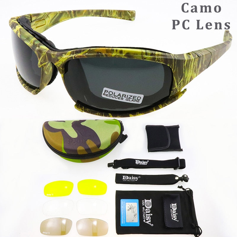 X7 Polarized Photochromic Tactical Goggles Military Glasses Army Sunglasses Men