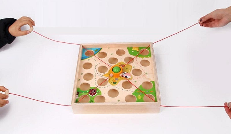 Creative pull ball table game children wooden maze kindergarten intellectual strength