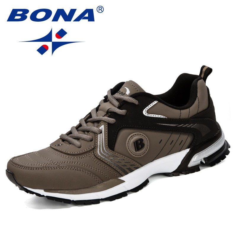 BONA Running Shoes Men Fashion Outdoor Light Breathable Sneakers Man Lace-Up Sports