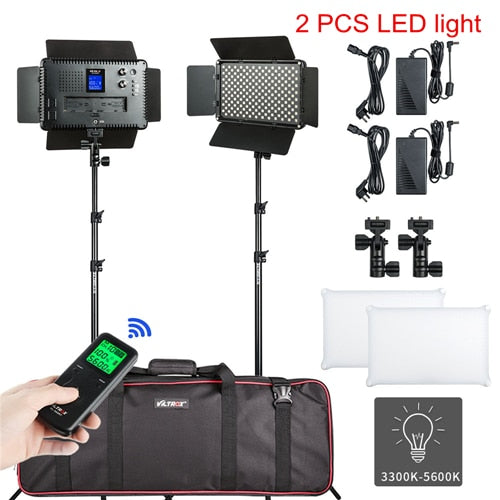 Camera Light LED Video Light Panel Bi-color Dimmable Wireless Remote Lighting Kit