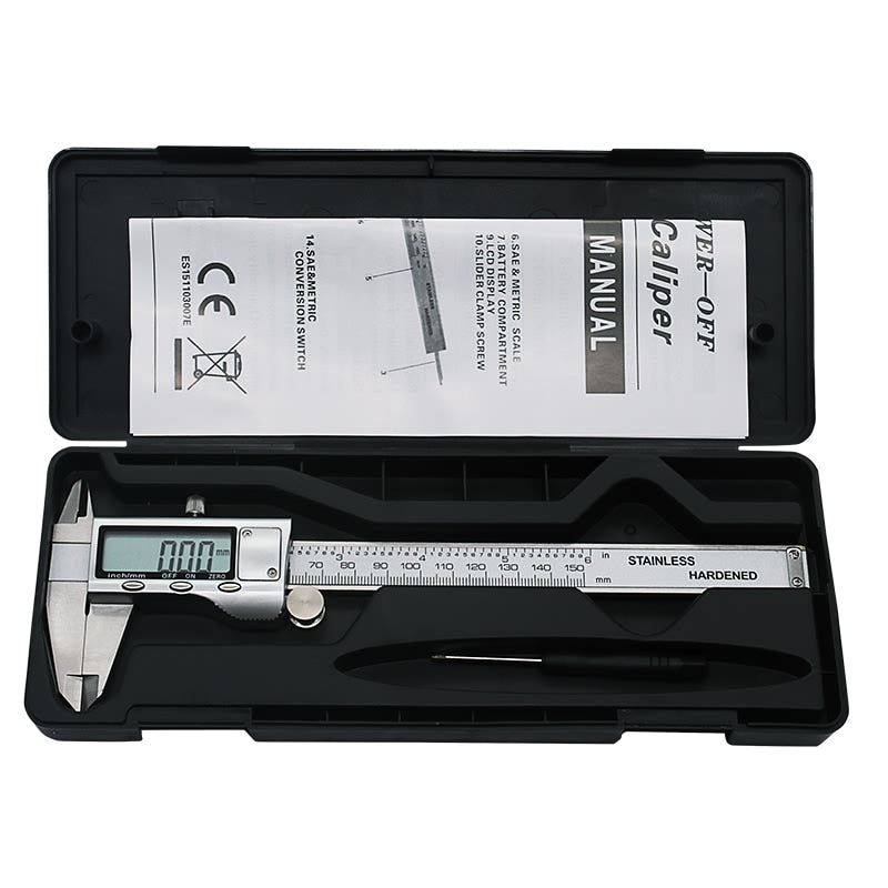 TON09 6-Inch 150mm Stainless Steel Electronic Digital Vernier Caliper Metal Micrometer