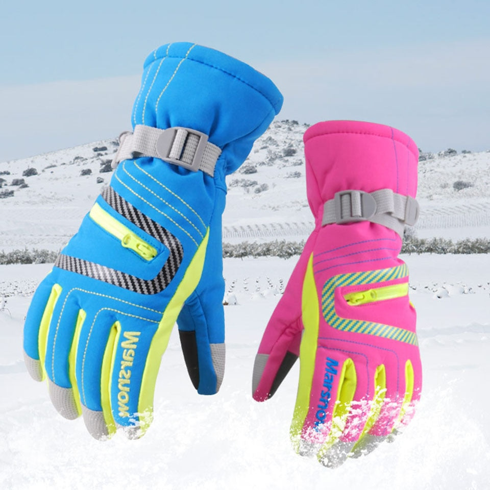 GOBYGO Men Women Children Ski Gloves Waterproof Warm Cycling Hockey Gloves