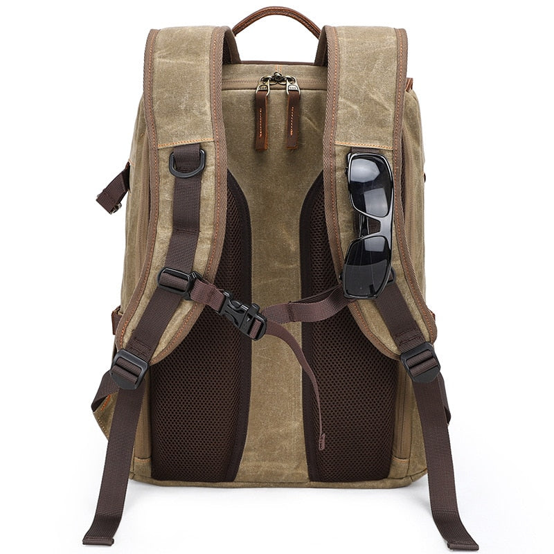 Retro Batik Waterproof Canvas Large Capacity Camera Video Backpack Travel Casual