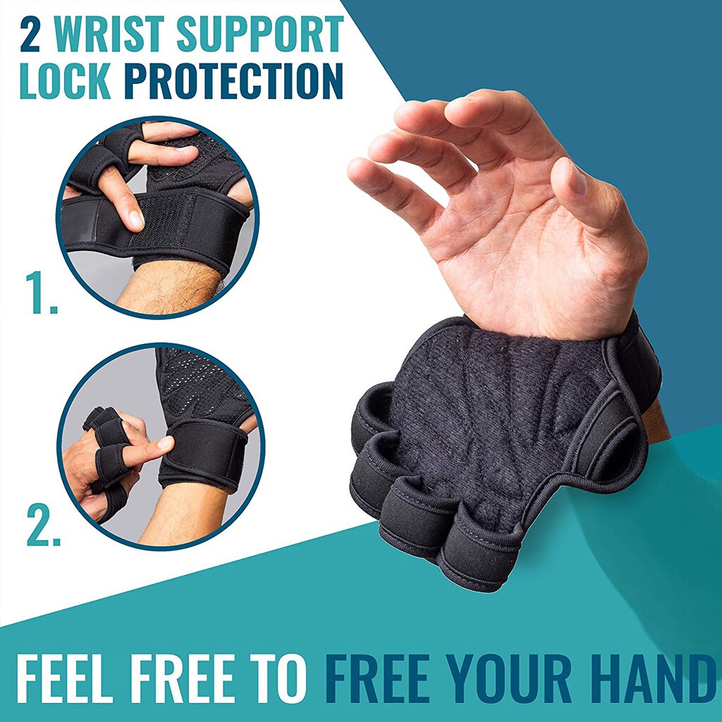 WorthWhile Half Finger Gym Fitness Gloves Hand Palm Protector with Wrist Wrap Support