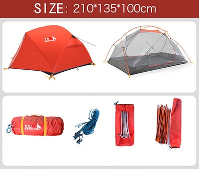 BSWolf 2 Persons Camping Tent Ultralight 20D 380T Nylon Double Layer Waterproof Backpacking