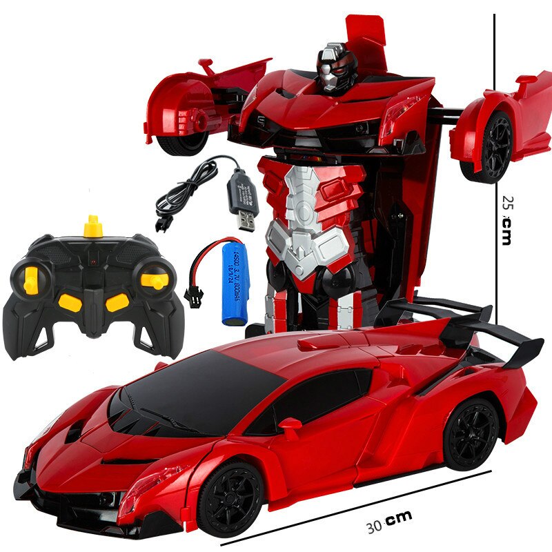 Transformation Robot Car 1:14 Deformation RC Car Toy led Light Electric Robot Models fightint Toys Gifts